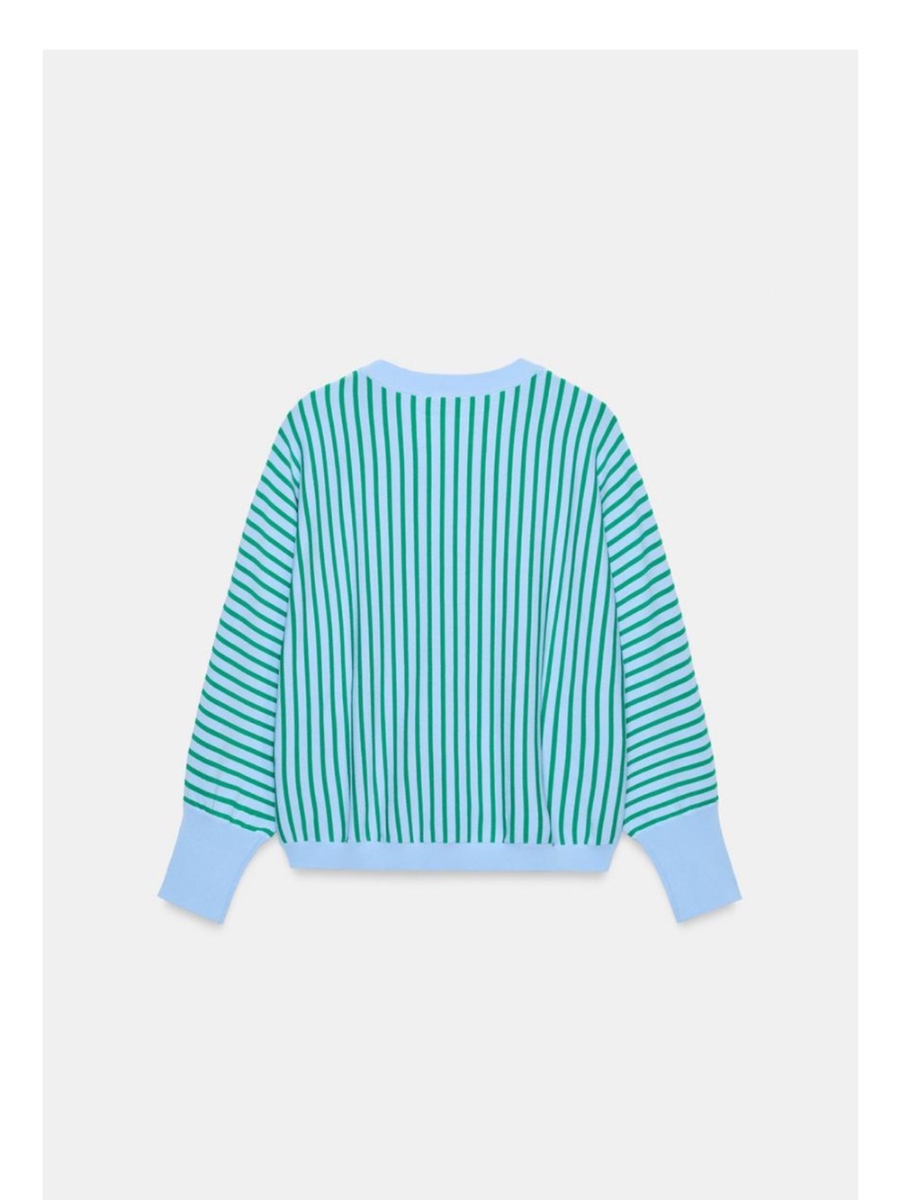 Zara Striped Blue and Green Crewneck Sweater - Women